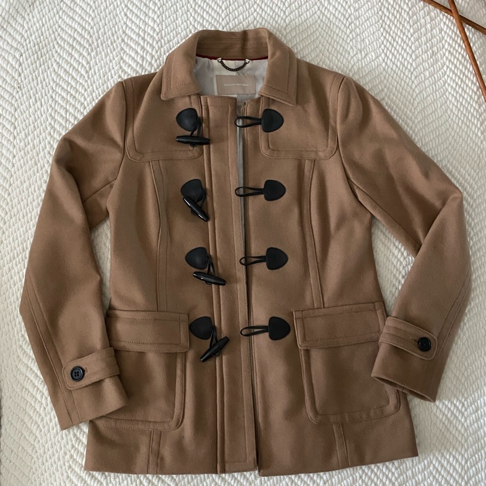 Wool Pea Coat in Gorgeous Carmel/tan from Banana Republic Lux Size